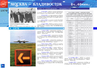 ИЛ-62, первый беспосадочный регулярный пассажирский рейс Москва — Владивосток