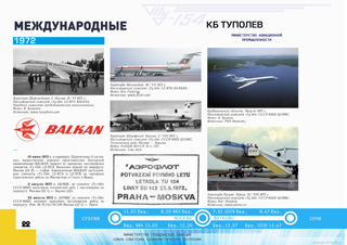 ТУ-154 Первый регулярный рейс международный рейс Москва - София авиакомпания Балкан 1972 г.